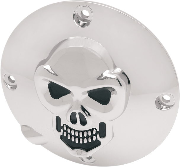Drag Specialties Skull Derby Cover - Chrome - 4-Hole