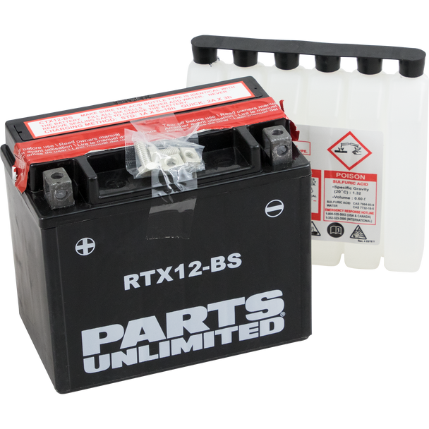 Parts Unlimited Agm Battery - Rtx12-Bs .60 L