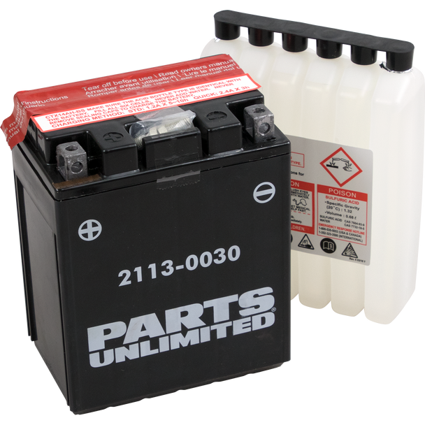 Parts Unlimited Agm Battery - Ytx14Ahbs .798L