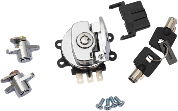 Drag Specialties Side Hinge Ignition Switch With Saddlebag Lock - Chrome