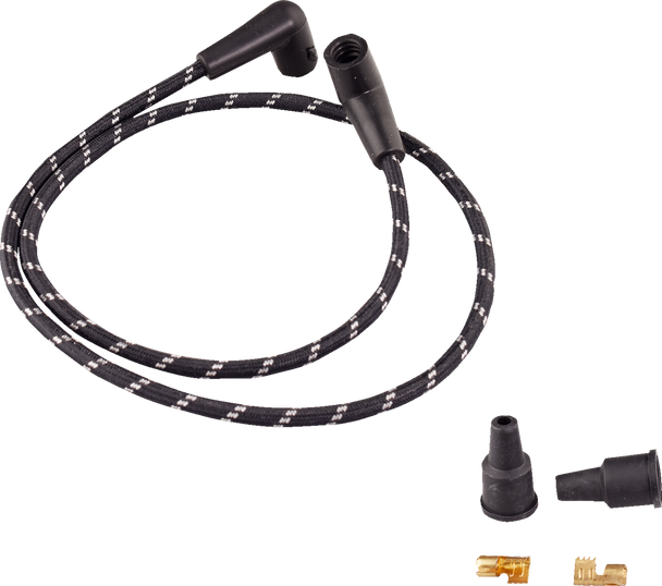 Drag Specialties Plug Wires - Braided - Black/White