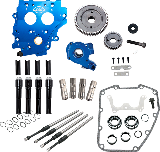 Cam Chest Kit Without Cams - Gear Drive - Oil Cooled - Black Pushrods - Twin Cam 310-1266