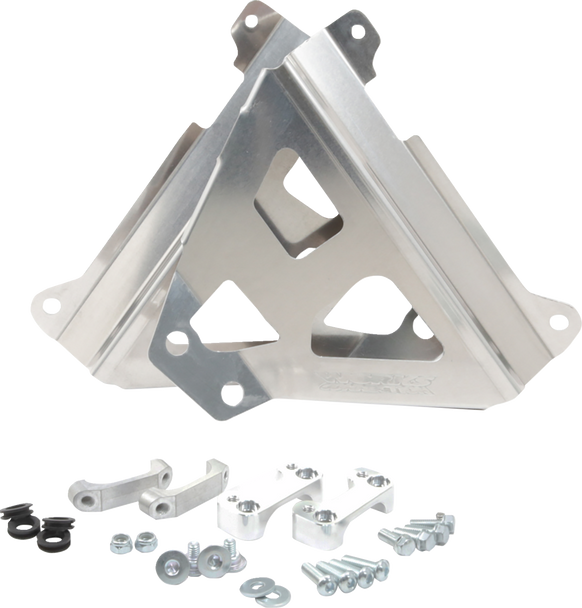 Works Connection Radiator Brace Set - Silver - Yamaha 18-269