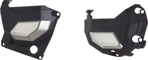 Polisport Clutch/Alternator Cover Kit - Black - Kawasaki/Yamaha 91106