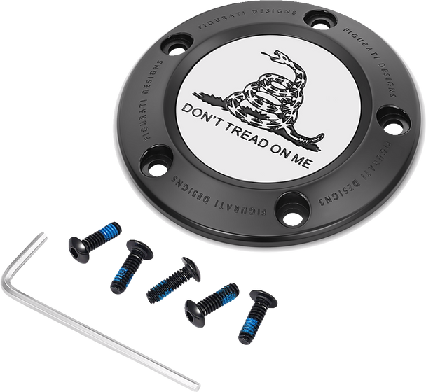 Figurati Designs Timing Cover - 5 Hole - Don'T Tread On Me - Black Fd40-Tc-5H-Blk Figurati Designs Timing Cover - 5 Hole - Don'T Tread On Me - Black Fd40-Tc-5H-Blk