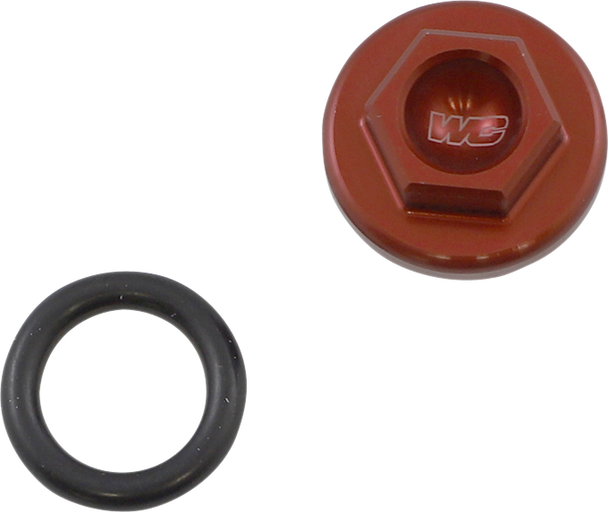 Works Connection Oil Filler Plug - Red - Honda 24-077