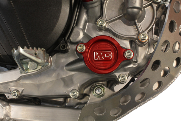 Works Connection Oil Filter Cover - Red - Honda 27-006