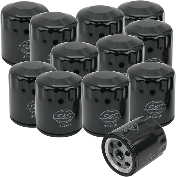 S&S Cycle Oil Filters - Black - 12-Pack 310-0239