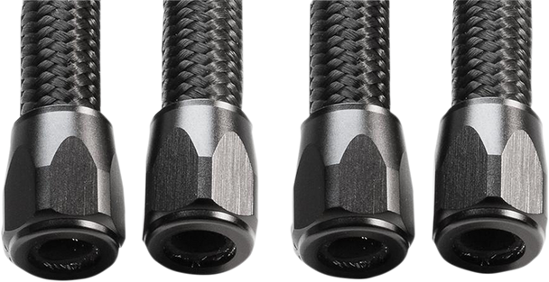 Jagg Oil Coolers Hose Finishers - Black - 4-Pack 22-Jhf06-Bk-4