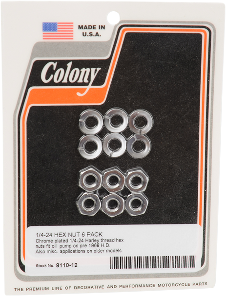 Colony Oil Pump Nut Kit - Chrome 8110-12