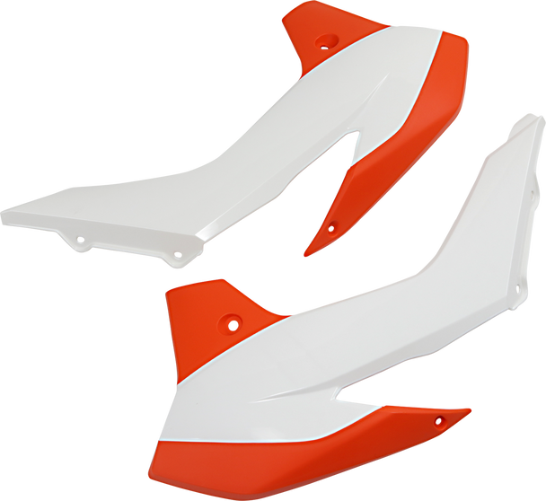 Acerbis Radiator Shrouds - Orange/White 2314261088