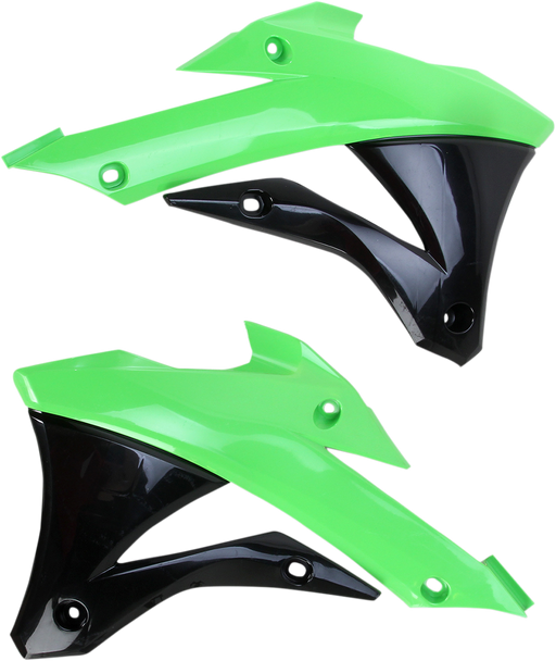 Acerbis Radiator Shrouds - Green/Black 2374071089