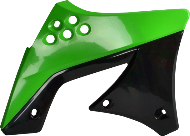 Polisport Radiator Cover - '09/ '12 Oem Green/Black - Kx 250F 8412800001