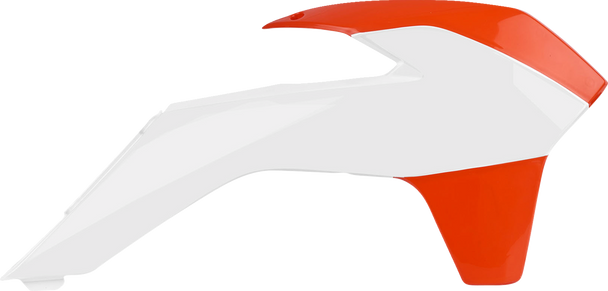Polisport Radiator Cover - White/Orange - Ktm 8417400001
