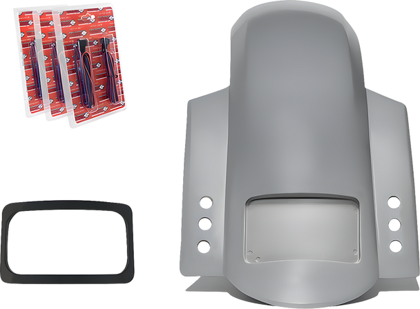 Short Rear Fender - Sport - With Black Plate Frame - 3 Sets Of Thunder Bolts Rf-Ss-3-Thndr-Blt-B