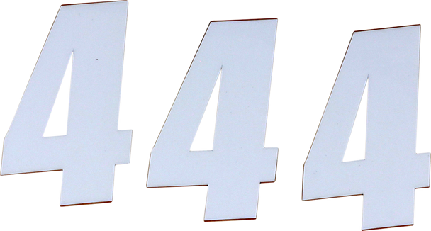 D'Cor Visuals Sx Plate Number - #4 - White - 4" 45-14-4