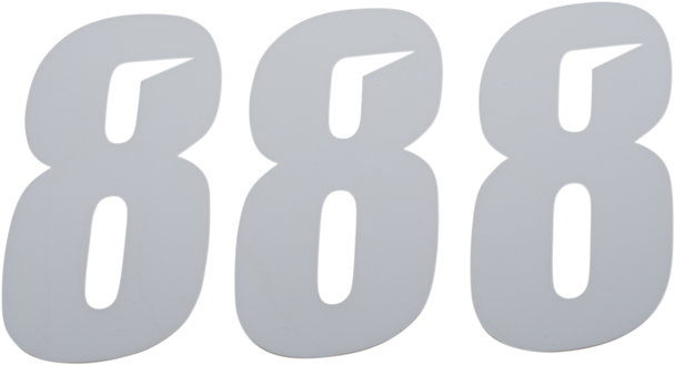 D'Cor Visuals Slash Number Plate - #8 - White - 4" 45-28-8