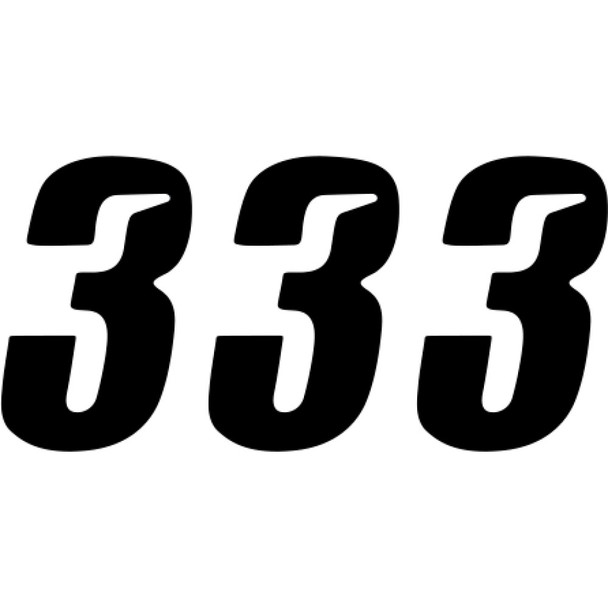 D'Cor Visuals Slash Number Plate - #3 - Black - 6" 45-29-3