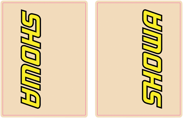 Flu Designs Inc. Upper Fork Decal - Showa - Yellow/Black 01013