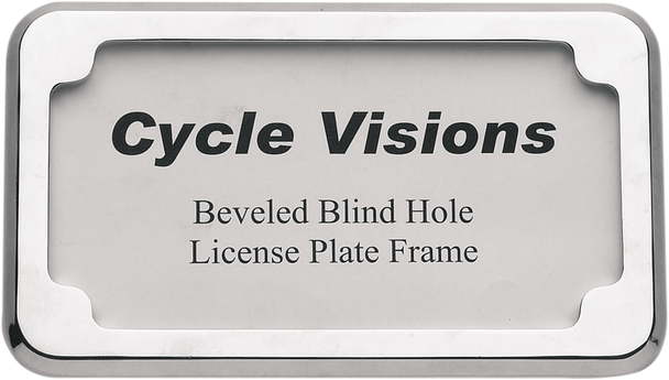 Cycle Visions Beveled License Plate Frame - Chrome Cv-4615