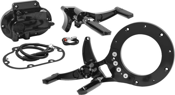 Hawg Halters Mid Control Conversion Kit - Black - Knurled Pegs - Flh/Flt Mck-Fh21As-Fk