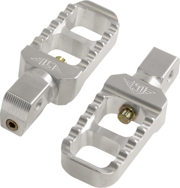Serrated Stubby Footpegs - Silver - Indian 08-642-8