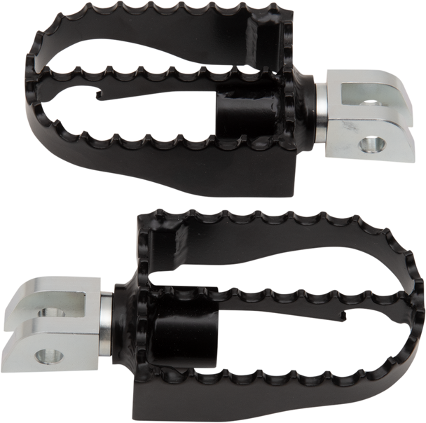 Burly Brand Mx Footpegs - Driver - Black/Chrome B13-1007B