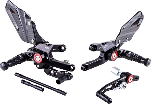 Gilles Tooling Mue2 Rearset - Black - Honda Mue2-H01-B Gilles Tooling Mue2 Rearset - Black - Honda Mue2-H01-B