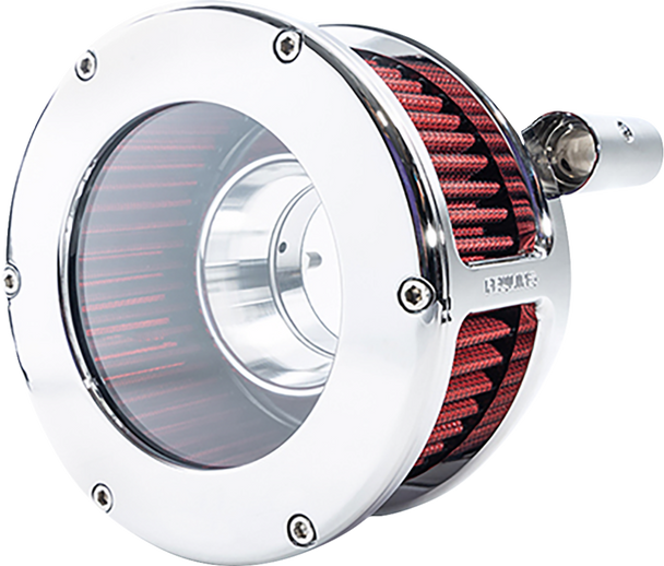 Ba Air Cleaner Kit - Chrome/Chrome With Red Filter - '93-'99 Evolution Big Twin 5468