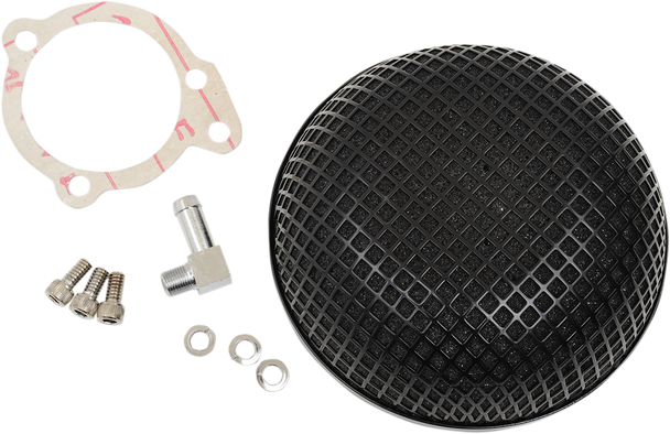 Drag Specialties "Bob" Retro-Style Air Cleaner Kit - Black