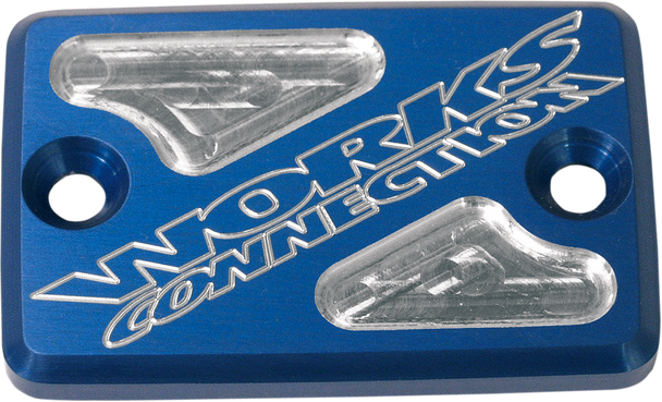 Works Connection Reservoir Cover - Brake - Blue 21-200