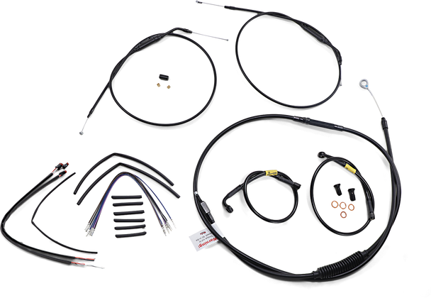 Burly Brand Handlebar Cable And Brake Line Kit For Wide Glide Gorilla Handlebars - 14" B30-1215