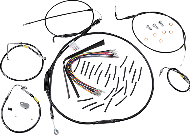 Burly Brand Control Kit For Early Touring Bikes With Bagger Bar Handlebars - 15" - Black B30-1295
