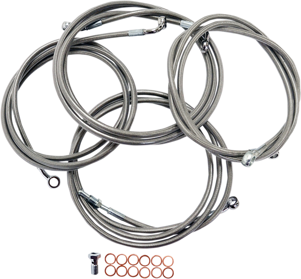 La Choppers Handlebar Cable/Brake Line Kit - 15" - 17" Ape Hanger Handlebars - Stainless Steel La-8052Kt-16