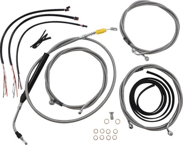 La Choppers Handlebar Cable/Brake Line Kit - Complete - 15" - 17" Handlebars - Stainless La-8058Kt2-16