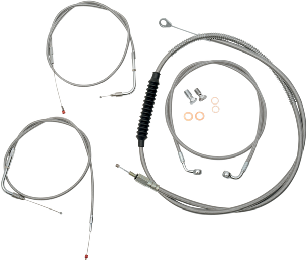 La Choppers Handlebar Cable/Brake Line Kit - Beach Bar Handlebars - Stainless Steel La-8100Kt-04