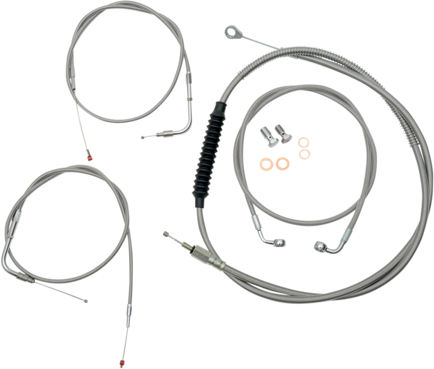 La Choppers Handlebar Cable/Brake Line Kit - 18" - 20" Ape Hanger Handlebars - Stainless Steel La-8100Kt-19