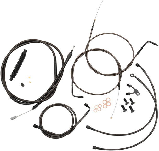 La Choppers Handlebar Cable/Brake Line Kit - 18" - 20" Ape Hanger Handlebars - Midnight La-8122Kt-19M