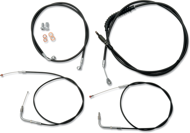 La Choppers Handlebar Cable/Brake Line Kit - 12" - 14" Ape Hanger Handlebars - Black Vinyl La-8140Kt-13B