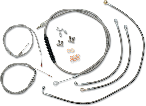 La Choppers Handlebar Cable/Brake Line Kit - 15" - 17" Ape Hanger Handlebars - Stainless Steel La-8150Kt-16
