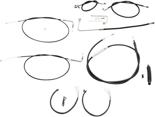 La Choppers Handlebar Cable/Brake Line Kit - Complete - 12" - 14" Handlebars - Black Vinyl La-8151Kt2A-13B
