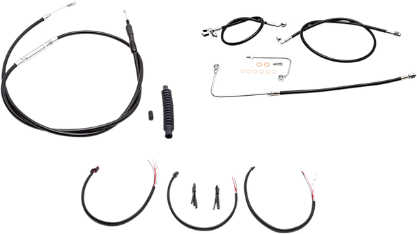 La Choppers Handlebar Cable/Brake Line Kit - Complete - 15" - 17" Handlebars - Black Vinyl La-8151Kt2B-16B
