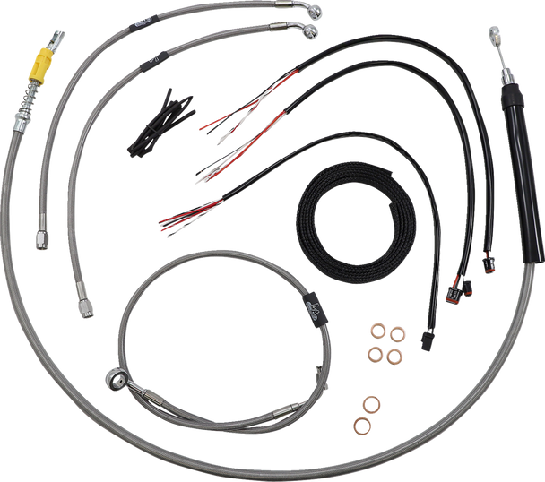 La Choppers Handlebar Cable/Brake Line Kit - Quick Connect - Complete - 12" - 14" Handlebars - Stainless La-8157Kt2-13