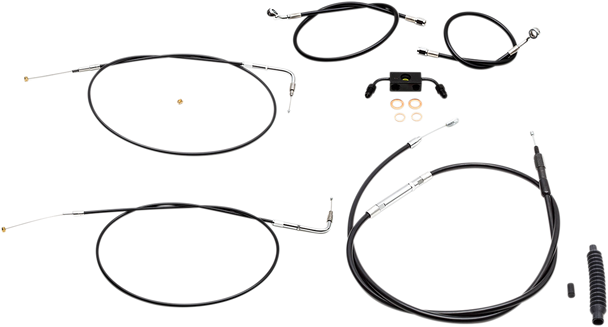 La Choppers Handlebar Cable/Brake Line Kit - 15" - 17" Ape Hanger Handlebars - Black Vinyl La-8211Kt-16B