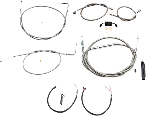 La Choppers Handlebar Cable/Brake Line Kit - Complete - 12" - 14" Handlebars - Stainless La-8211Kt2-13