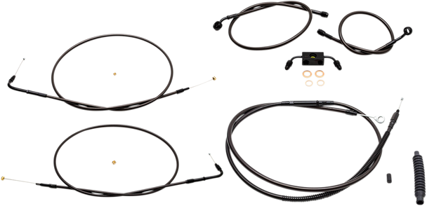 La Choppers Handlebar Cable/Brake Line Kit - 12" - 14" Ape Hanger Handlebars - Midnight La-8231Kt-13M