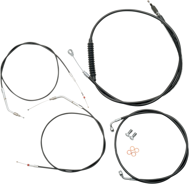 La Choppers Handlebar Cable/Brake Line Kit - 12" - 14" Ape Hanger Handlebars - Black Vinyl La-8320Kt-13B
