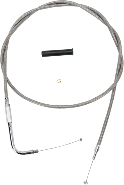 Drag Specialties Stainless Braided Throttle Cable - 56"