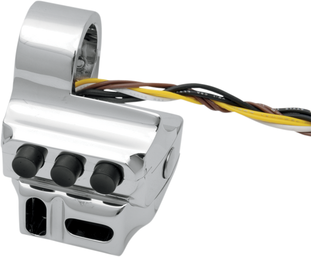 Performance Machine (Pm) Switch Housing - Left Side - Hydraulic Clutch - Five Button - Chrome 0062-2043-Ch