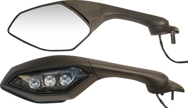 Emgo Mirror - Oem-Style Replacement - Side View - Cat Eye - Black - Right 20-37501